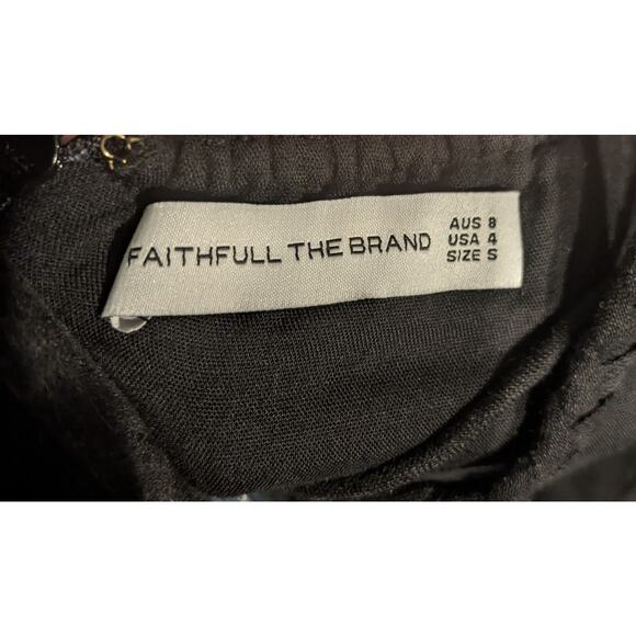 Faithfull‎ the Brand Palermo Maxi Dress Braided Cross Strap Halter Gown Linen 4 - Picture 6 of 8